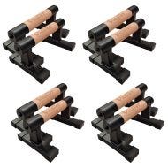 Set of 4 Parallettes Paire de Poignées de Pompe Divit LG12 Barre de Support de Pompe en Bois 26cm