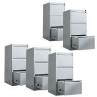 Set of 5 Metal cabinet with 3 drawers MS41 Divit filing cabinet with drawers gray