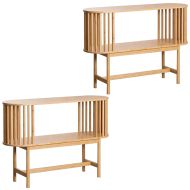 2x console table bamboo Divit SR90 chest of drawers console with 2 shelves