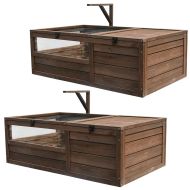 2x turtle house enclosure weatherproof 97 x 57 x 51 cm wood BF31
