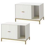 2x Feandrea cat litter box cabinet Divit BK2718 cat toilet, with scratching mat 80 x 50 x 55 cm