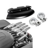 Luggage rack suitable for Harley Davidson Touring 14-23 + footrest holder chrome + wind deflector