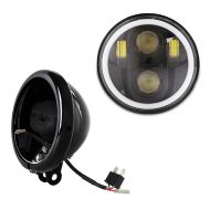 Set LED main headlight + LED headlight housing kit 5.75 inch Craftride black
