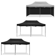 2x racing tent 3x6m foldable Tourtecs folding pavilion black + 4x pavilion side walls 3x6m