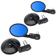 2x Motorcycle handlebar end mirror with ECE Craftride RL4 rearview mirror pair black