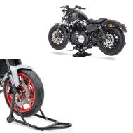 Set: Hebebühne Mini-Lift Scherenheber bis 500kg in schwarz + Montageständer Vorderrad Motorradstämnder vorne_1