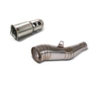 Set: Auspuff GP Schalldämpfer Edelstahl Universal mit DB-Killer + DB-Killer für Zaddox Auspuffe mit 51mm Krümmeranschluss_1