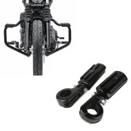 Set: Engine Guard Mustache compatible with Harley Davidson Softail 18-24 Highway Bar 32mm black Craftride + Motorbike Crash Bar Highway Footpegs Craftride CF15 for 32mm in black