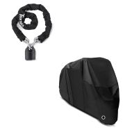 Set: Kettenschloss Tourtecs KS1 schloss 1,15m in schwarz + Abdeckplane XL Faltgarage schwarz_1