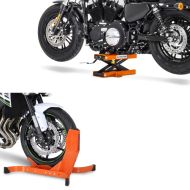 Set: Hebebühne Mini-Lift Scherenheber bis 500kg in orange + Wippe Easy-Plus ständer bis 21 Zoll orange_1