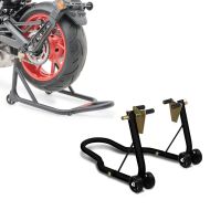 Set: Basis Hinterrad Montageständer schwarz matt + Montageständer Vorderrad Classic-V vorne_1