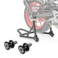 Set: Basis Hinterrad Montageständer schwarz matt + Prismabuchsen-Racingadapter Motea Jerez M8 schwarz_1