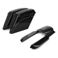 Set: Seitenkoffer Stretched für Harley Touring 94-13 LV + Kotflügelverlängerung hinten für Harley Touring 96-08_1