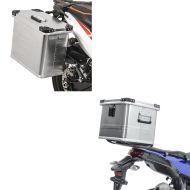 Set: pannier aluminium Gobi 34L side case + Aluminium Top Box Gobi 36l Top Case Alloy