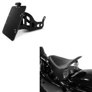 Set: Bobber Solositz mit Grundplatte in schwarz + Seitlicher Kennzeichenhalter für Yamaha XV 535/ 1100 Virago_1