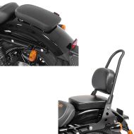 Set: Sissybar Harley Sportster 04-20 Fast Rider-M schwarz + Sozius Saugnapf Sitzpad für Custom Bikes Glider X schwarz_1