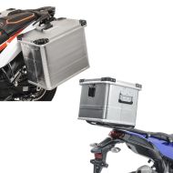 Set: Alukoffer Gobi 45 Liter Aluminium Seitenkoffer koffer + Alu Topcase Gobi 36 Liter Alukoffer Aluminium_1