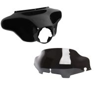 Set: Batwing Verkleidung für Harley Davidson Touring 96-13 in schwarz + Windschild 6" für Harley Electra-Street Glide 96-13 dunkel_1