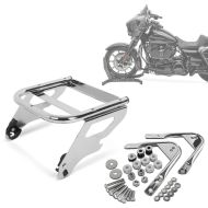 Set: Topcase Mounting Rack TP 2-Up Detachable + Docking Hardware Kit fits for Detachable accessories fits for Harley Davidson Touring 97-08 Craftride chrome