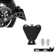 Set: Side Mount license plate holder compatible with Yamaha XVS 650-1100 Drag Star + Solo Bobber Seat Base Plate with barrel springs 