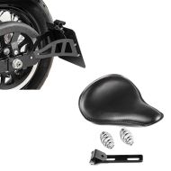 Set: Kennzeichenhalter für Yamaha XVS 650-1100 Drag Star + Bobber Schwingsattel Slim mit Federn für Custombikes in schwarz_1
