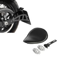 Set: Kennzeichenhalter für Yamaha XVS 650-1100 Drag Star + Bobber Schwingsattel FL mit Federn für Custombikes in schwarz_1