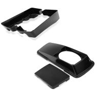 Set: Kofferdeckel für Lautsprecher für Harley Touring 94-13 + Seitenkoffer-Verlängerung für Harley Touring Modelle 94-13 schwarz_1