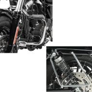 Set: Engine Guard fits for Harley Davidson Sportster 2004-2020 Craftride Mustache chrome + Saddlebag supports fits for Harley Davidson Sportster 04-20 chrome Craftride