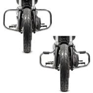 Set: Engine Guards fits for Harley Davidson Dyna 06-17 Craftride Mustache chrome + Engine Guard fits for Harley Davidson Dyna 06-17 Craftride DN1 chrome