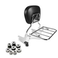 Set Sissy Bar with Rear Rack detachable S1 + Docking Hardware Kit suitable for Harley Davidson Electra-Street-Road Glide, Road King 97-08 Craftride chrome