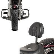 Set: Driver Backrest Tech fits for Harley Davidson Softail Models 07-17 Craftride + Engine Guard fits for Harley Davidson Softail 2000-2017 Craftride Mustache chrome
