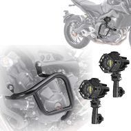 Set: Sturzbügel Yamaha MT-09 / Tracer / XSR 900 13-20 + LED Zusatzscheinwerfer Lumitecs SX22 mit Halter_1