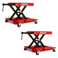 2x Motorbike Scissor Lift Dolly Mid-lift M Mover 500 kg in red Discount Set