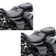 2x Sitzbank für Harley Davidson Touring 09-21 Komfortsitzbank Craftride RH3 schwarz-weiß Spar-Set_1