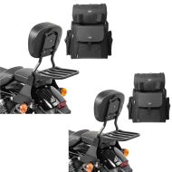 2x Sissybar SB1 + Hecktasche für Harley Sportster 883 Iron 09-20 abnehmbar mit Gepäckträger Craftride schwarz Spar-Set_1