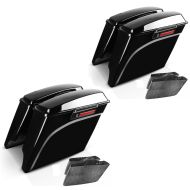 2x Hard saddlebags Stretched BL fits for harley Davidson Touring 94-13 with carpet liner black Craftride Set Discount