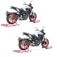2x Motorcycle Paddock Stand Set Constands Rear and Front MR1 Dolly Mover Discount Set