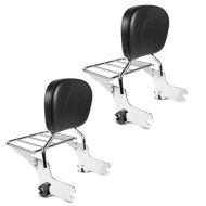 2x Sissy Bar with Rear Rack detachable S1 fits for Harley Davidson Electra-Street-Road Glide, Road King 97-08 chrome Craftride Set Discount