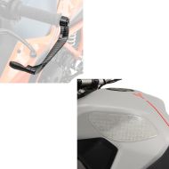 Set: Hebelschützer Lever Guard Bremshebel Kupplung Hebelschutz X6 Schwarz + Seiten-Tankpad Grip Pad M klar Kniepad transparent klar_1