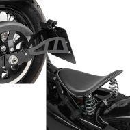 Set: Side Mount license plate holder compatible with Honda Shadow VT 600 C 88-00 + Solo Spring Seat compatible with Honda Shadow VT 750/600 C BR1 