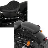 Set: Solo Federsattel mit Grundplatte SG11 schwarz + Sozius Saugnapf Sitzpad für Custom Bikes Glider X schwarz_1