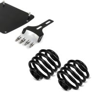 Set: Solo-Federsattel Kit für Harley Dyna Modelle 96-17 + Solositz Feder für Federsattel FQ1 Barrelfeder 2,28" Sitzfeder schwarz_1
