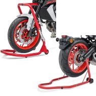 Set: Lenkkopfständer Montageständer Yamaha MT-07 13-21 V5 rot + Hinterrad Montageständer Classic Universal rot_1