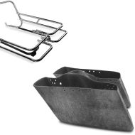Set: Kofferträger Twin Rail für Harley Road King 97-08 Schutzbügel + Innenverkleidung für Seitenkoffer für Harley Touring 94-13_1