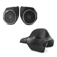 Set: Lautsprecher Kit für Harley- Electra Glide Ultra Limited 14-21 + Rückenpolster Topcase für Harley King Tour Pak 14-21_1