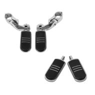 Set: Sturzbügel Fussrasten für 32mm CF10 + Fußrasten Fahrer-Sozius ST für Harley Universal 1984-2020 chrom_1