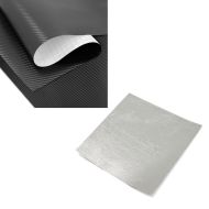 Set: Wrapping Klebefolie Carbonfolie 75x100cm Carbon-Look 3D in schwarz + Hitzeschutzfolie selbstklebend fürs Hitzeschutz 50x50cm_1