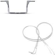 Set: Lenker Ape Hanger 12" für Harley Street Glide 06-20 chrom + Gaszug für Harley Street Glide 06-07 Edelstahl/Nylon 130cm_1