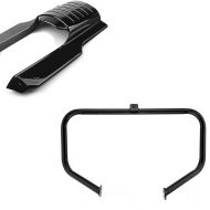 Set: Kotflügelverlängerung hinten für Harley Touring 96-08 + Sturzbügel für Harley Electra Glide Standard 97-08 TR1 schwarz_1