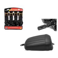 Set: Soziussitz Set für Harley Softail Street Bob 18-20 mit Fußrasten + Spanngurt Set mit Ratsche und Haken inkl 4x Zurrschlaufe in schwarz_1